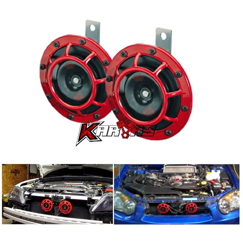 GENERICO - Bocinas Tipo Hella ROJO Potente Tuning Universal Auto Karvas