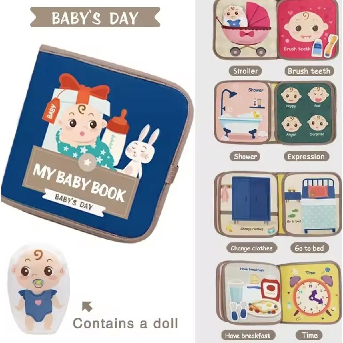 GENERICO - Libro de estimulación sensorial azul