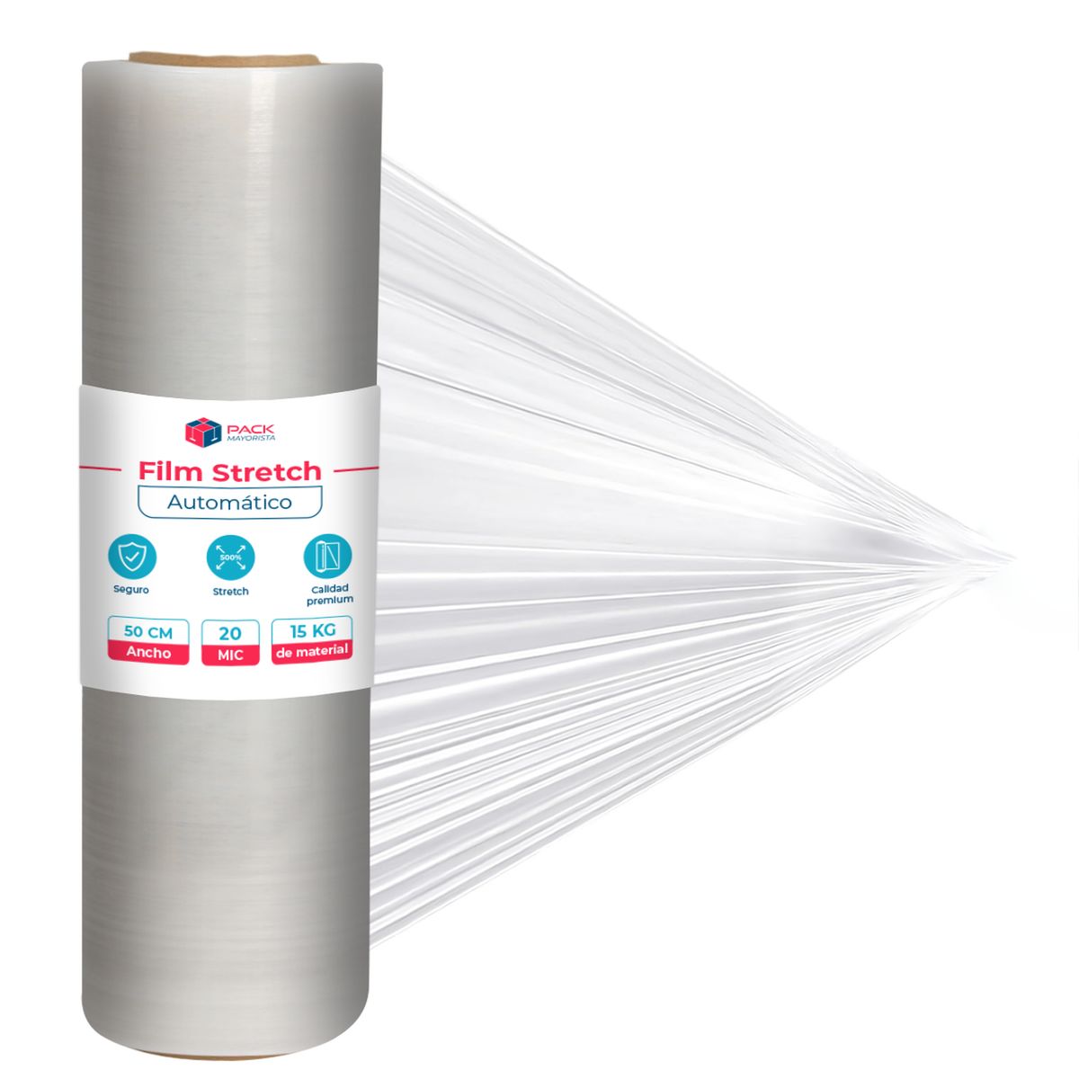 GENERICO - Film Stretch Automático 16kg Transparente - Pack Mayorista