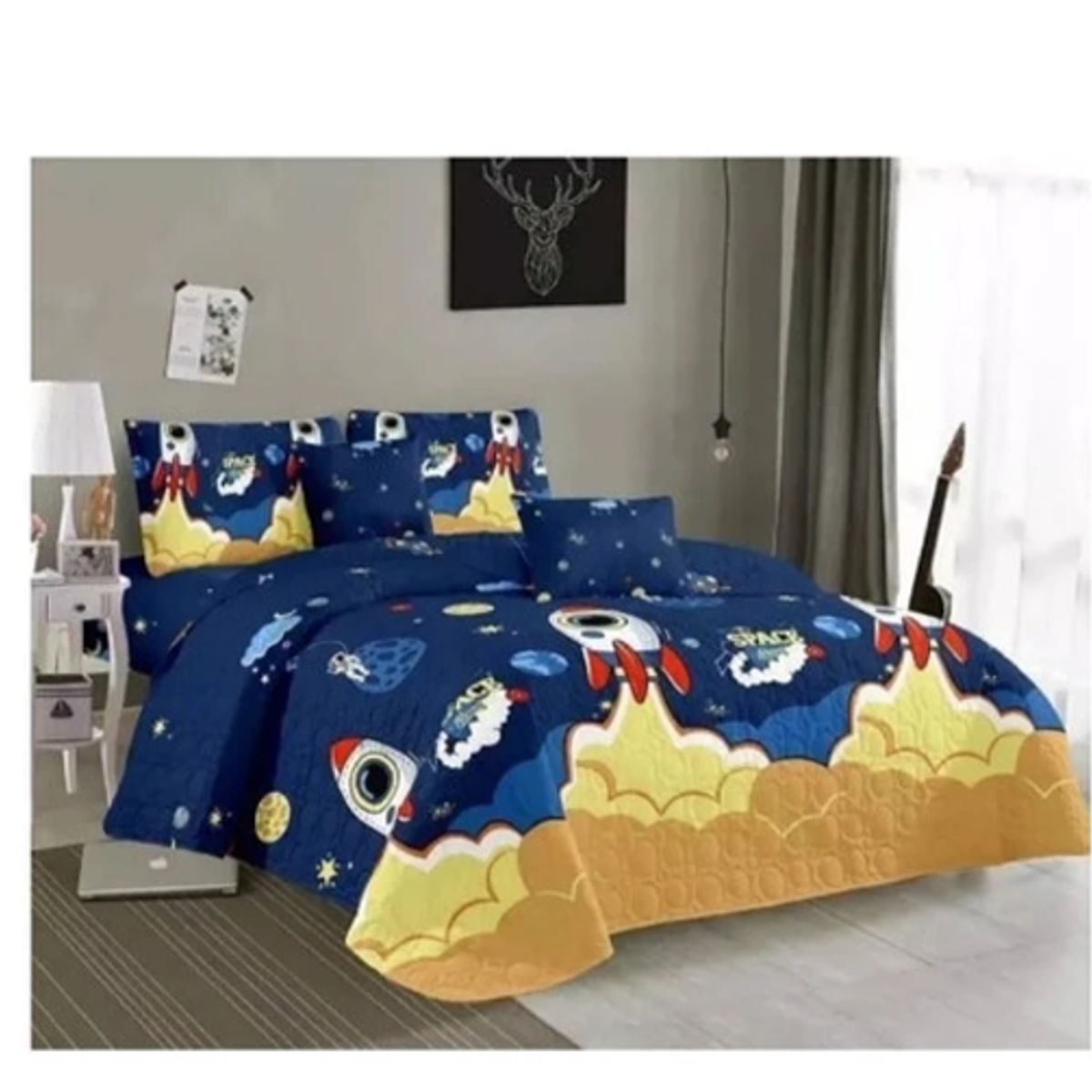 GENERICO - Cobertor De Verano Para Niños De Una Plaza Y Media COHETE