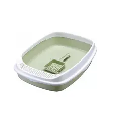 GENERICO - Arenero Para Gatos Con Pala Recogedora Verde Y Plato