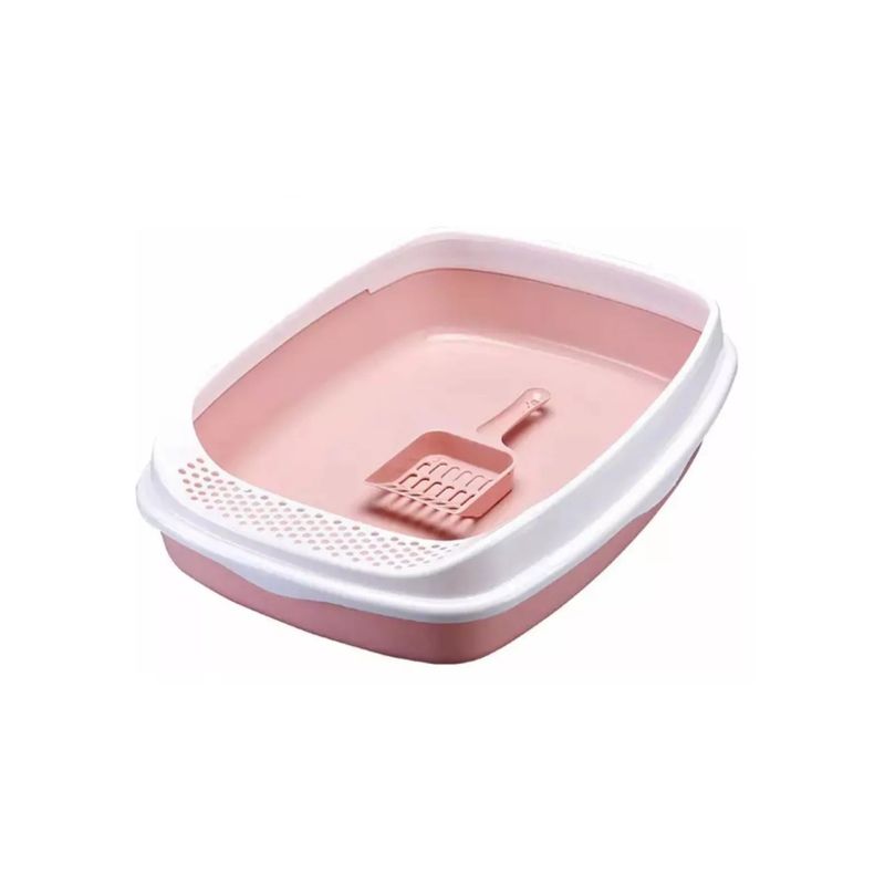 GENERICO - Arenero Para Gatos Con Pala Recogedora Rosa Y Plato