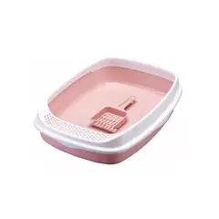 GENERICO - Arenero Para Gatos Con Pala Recogedora Rosa Y Plato