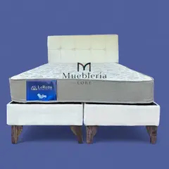GENERICO - CAMA BEIGE CON BOTONES 2P EN FELPA