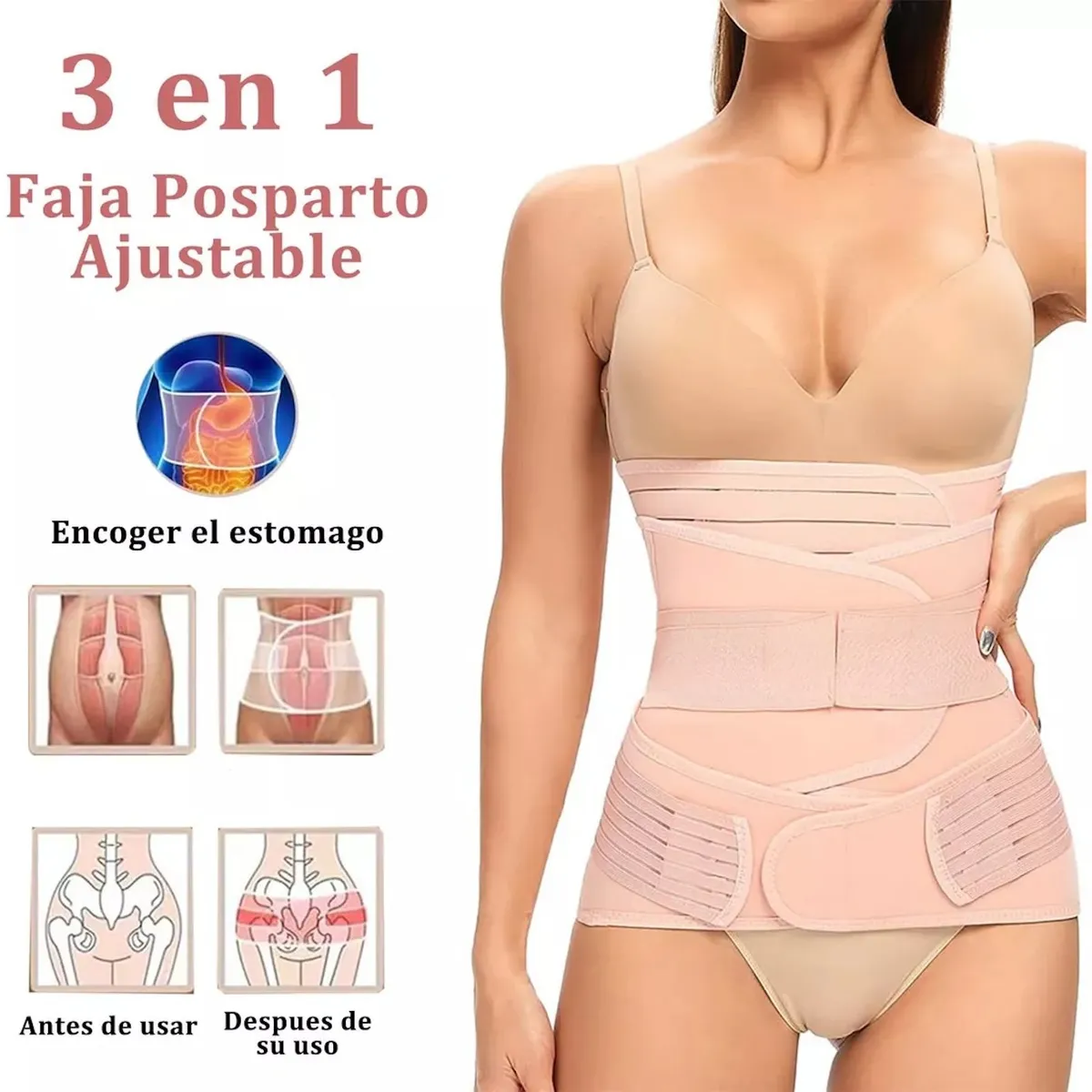 GENERICO - Faja Post Parto Y Post Cesarea 3 En 1 Talla XXL