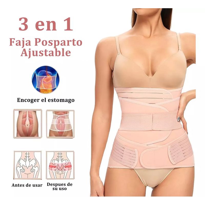 GENERICO - Faja Post Parto Y Post Cesarea 3 En 1 Talla XXL