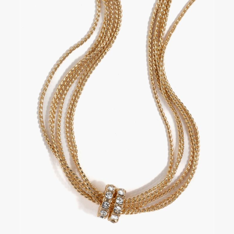 LOUNGE - Collar Choker Cadenas Y Argollas Stras