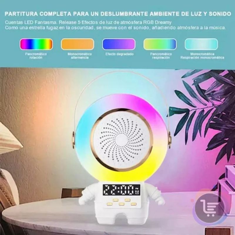 RAF - Parlante Bluetooth Astronauta Reloj Y Micrófono Karaoke