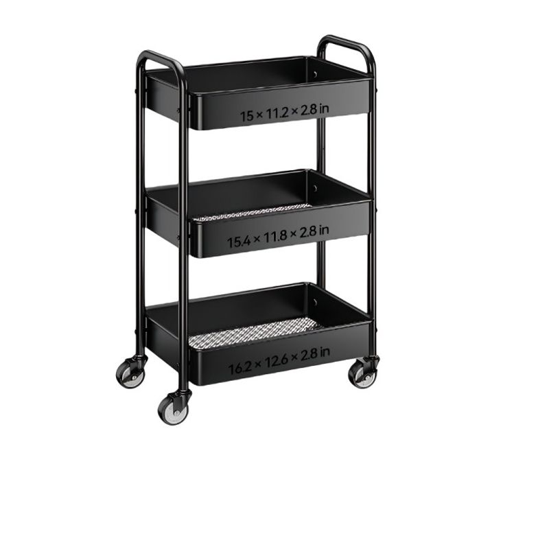OEM - Carrito Organizador Metal  3 Niveles Cocina Negro