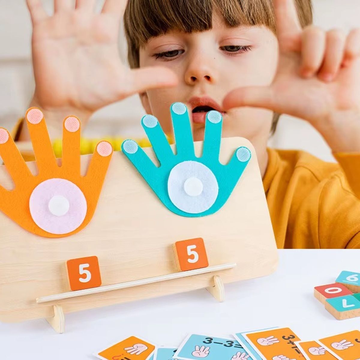 GENERICO - Juego Didáctico Sumar Y Restar Con Dedos Niños Montessori