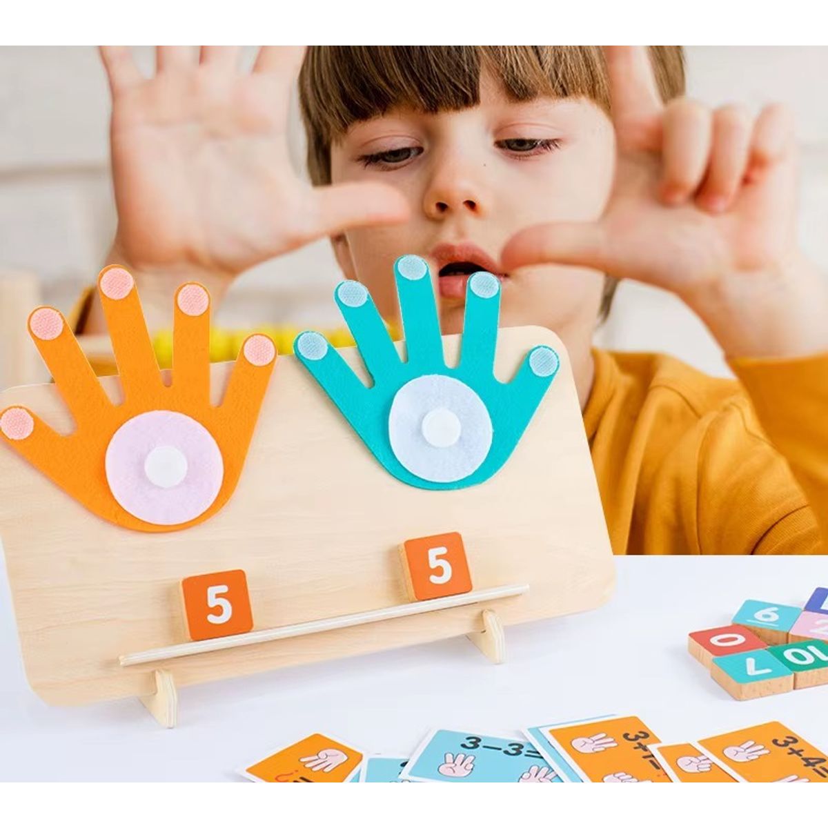 GENERICO - Juego Didáctico Sumar Y Restar Con Dedos Niños Montessori
