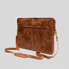 TRAUKO - Maletín Unisex Cuero Café Chicago-