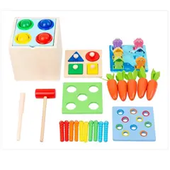MUNDO MAGIA - Montessori Juguete 5 En 1 De Madera