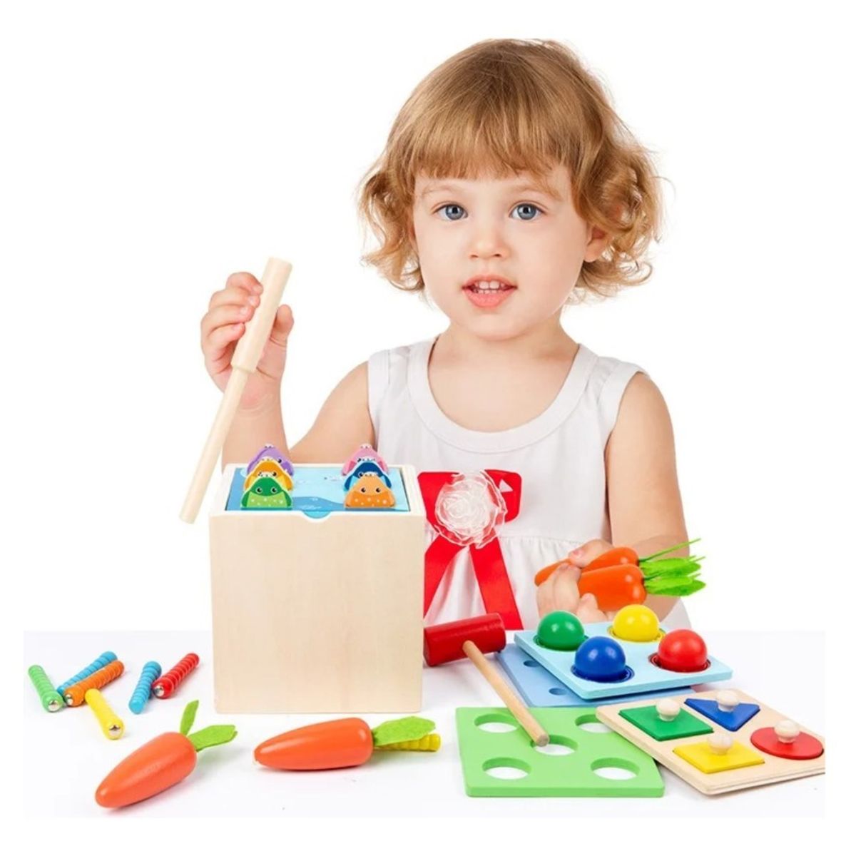 MUNDO MAGIA - Montessori Juguete 5 En 1 De Madera