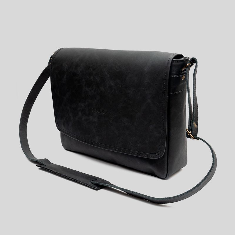 TRAUKO - Maletín Unisex Cuero Negro Trauko Berna