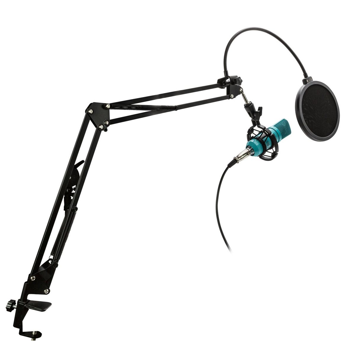 PHILCO - KIT STUDIO MICROPH C/SOP/POP/STAND/USB SOUND CARD AZUL