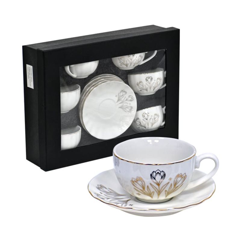 GENERICO - Set Tazas Café Porcelana Roses