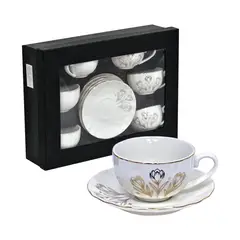 GENERICO - Set Tazas Café Porcelana Roses