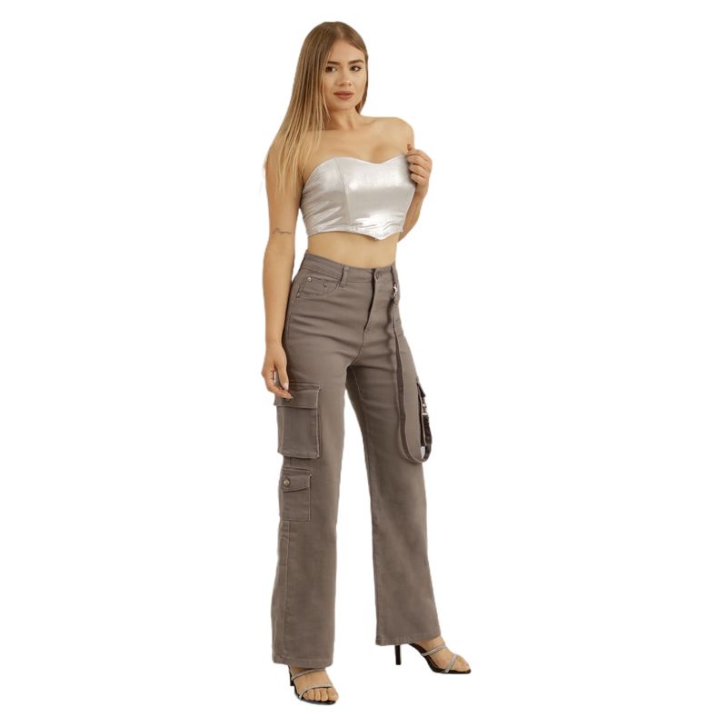 YASSNE - Jeans Cargo de Mujer J9810