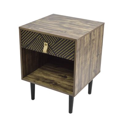 Imagen 2 del producto Velador Top Living Moon Black Con Cajón y Estante Negro