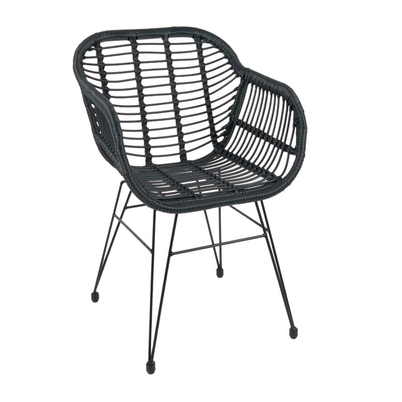 KLIK - Butaca con Apoyabrazos de Terraza Rattan Grecia Color Negro