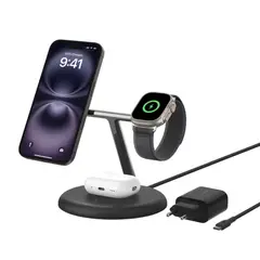 BELKIN - Base de carga 3 en 1 BoostCharge Qi2 15W Negra