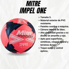 MITRE - Balon Futbol Pelota Futbol N5 Impel One Entrenamiento