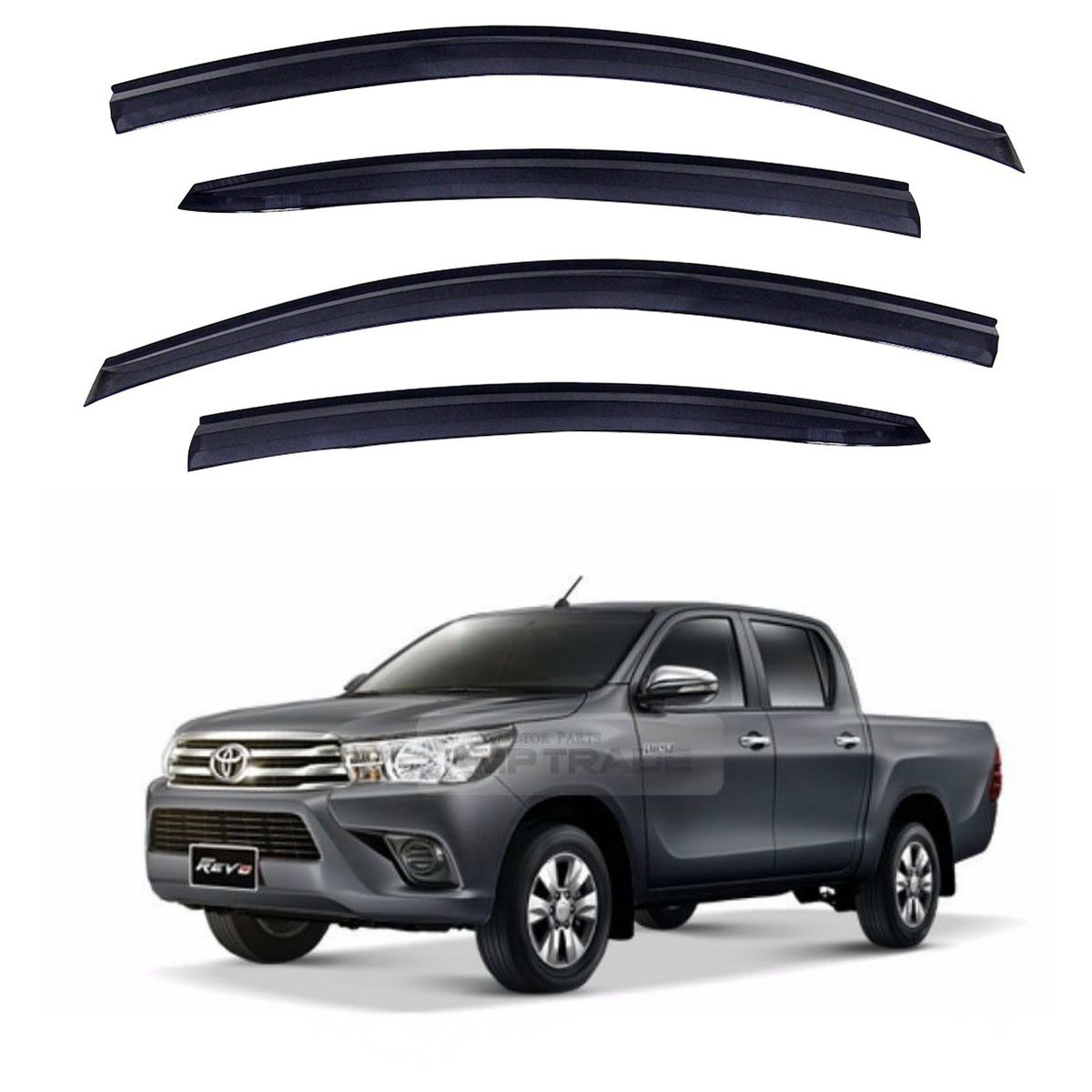 GENERICO - Aletas Bota Aguas Toyota Hilux Revo 2016-2025 Lluvia Karvas