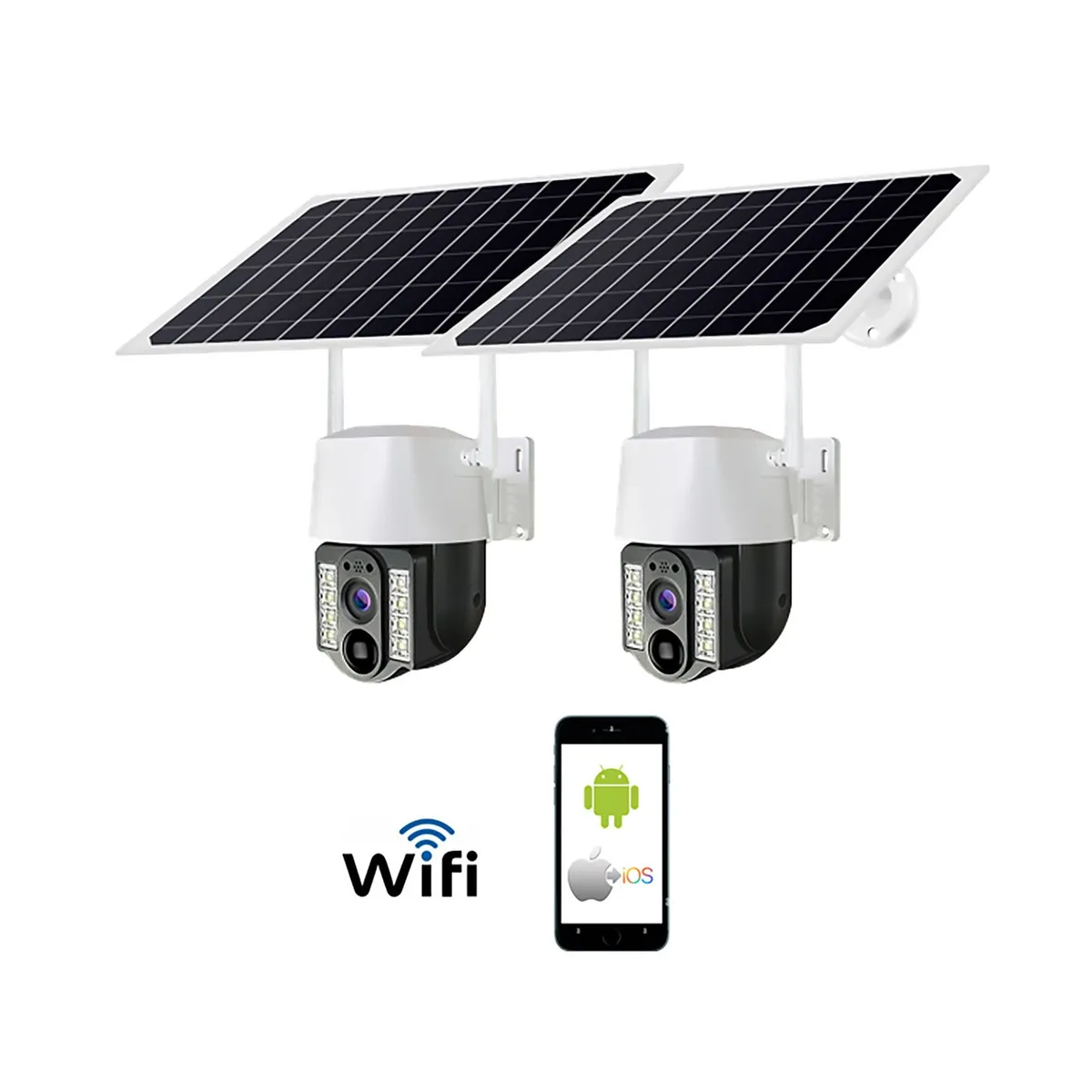 VIPA - Pack 2 Cámaras Seguridad Exterior IP WIFI SOLAR IPS1200