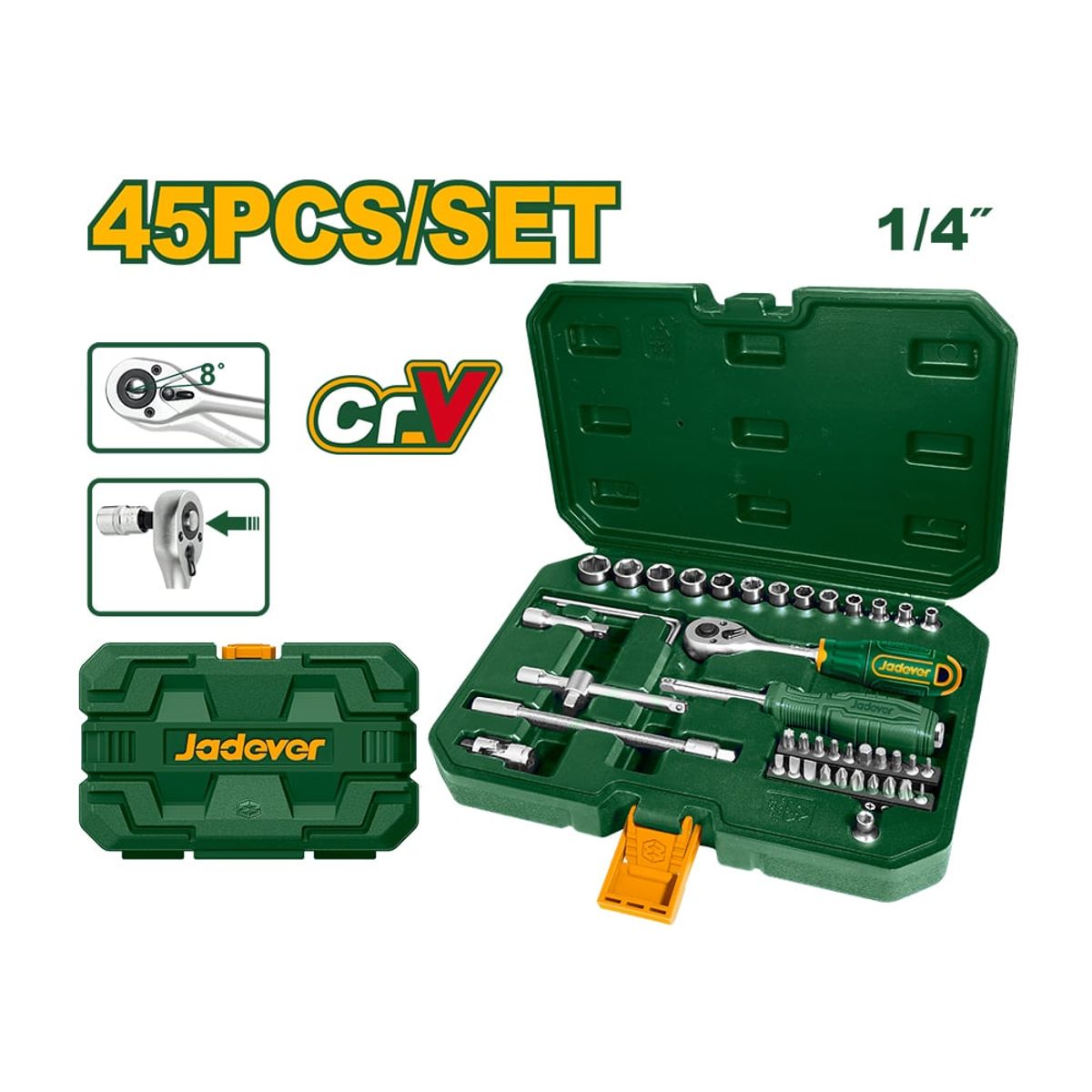 JADEVER - Juego De Dados Mecánicos Encastre 14 Jadever