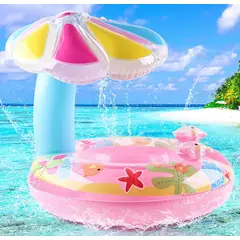 OEM - FLOTADOR INFLABLE CON SOMBRILLA PARA BEBE