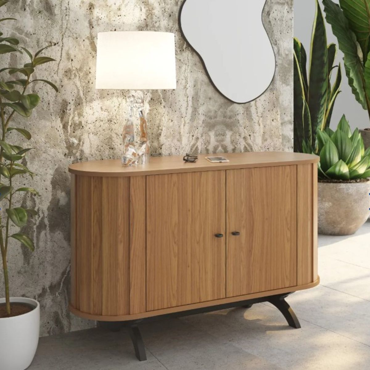 GENERICO - Buffet Curvo Con 2 Puertas 130 Cm En MDF