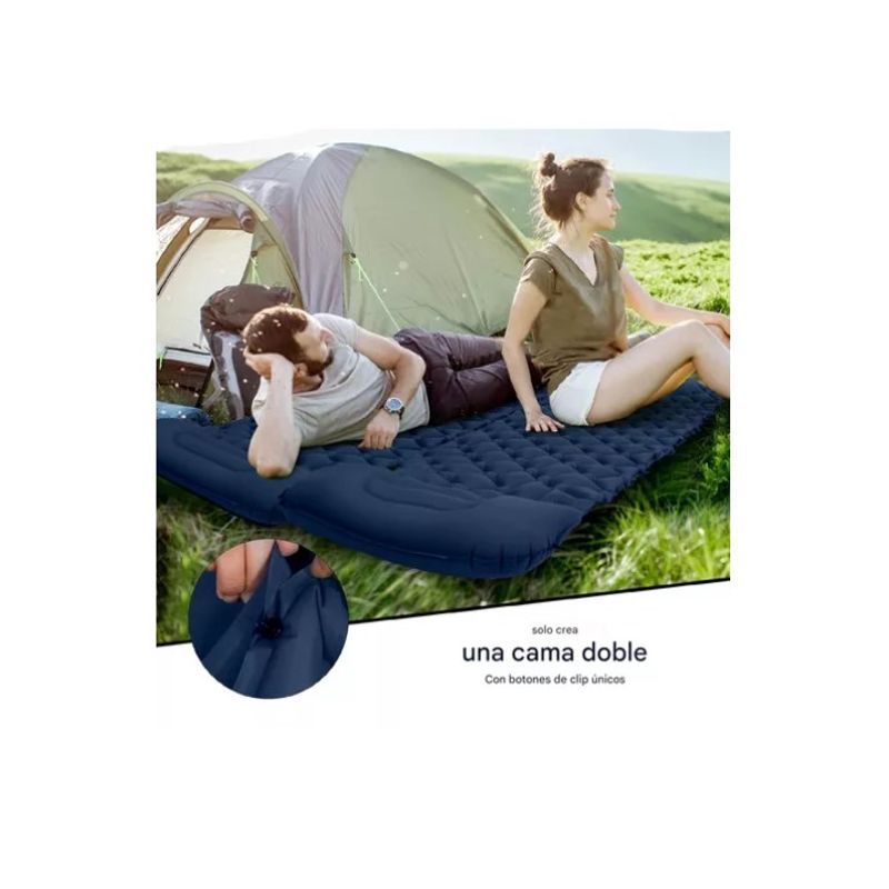 ESHOPANGIE - Colchón Inflable Plegable Portátil Para Acampar Colchoneta