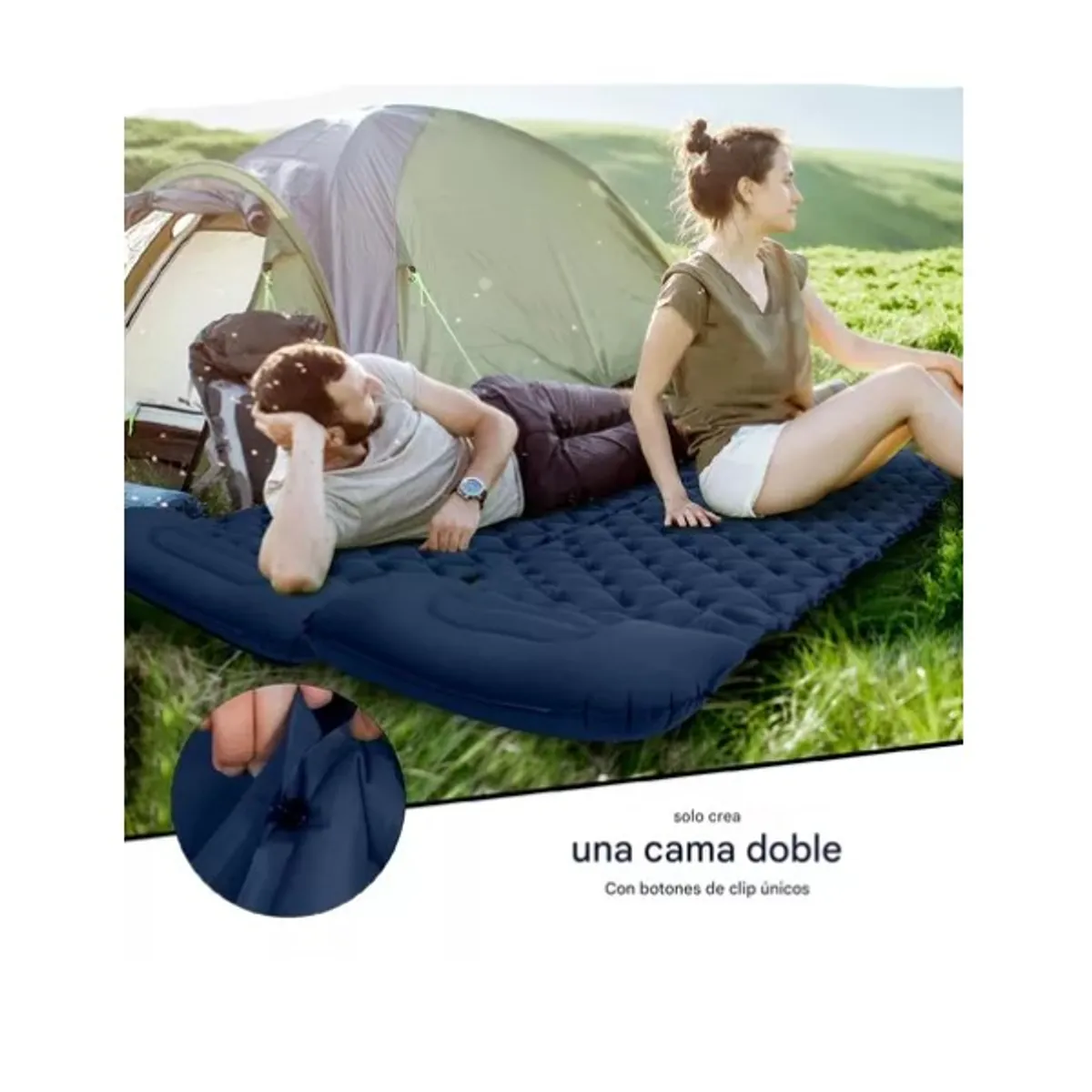 ESHOPANGIE - Colchón Inflable Plegable Portátil Para Acampar Colchoneta