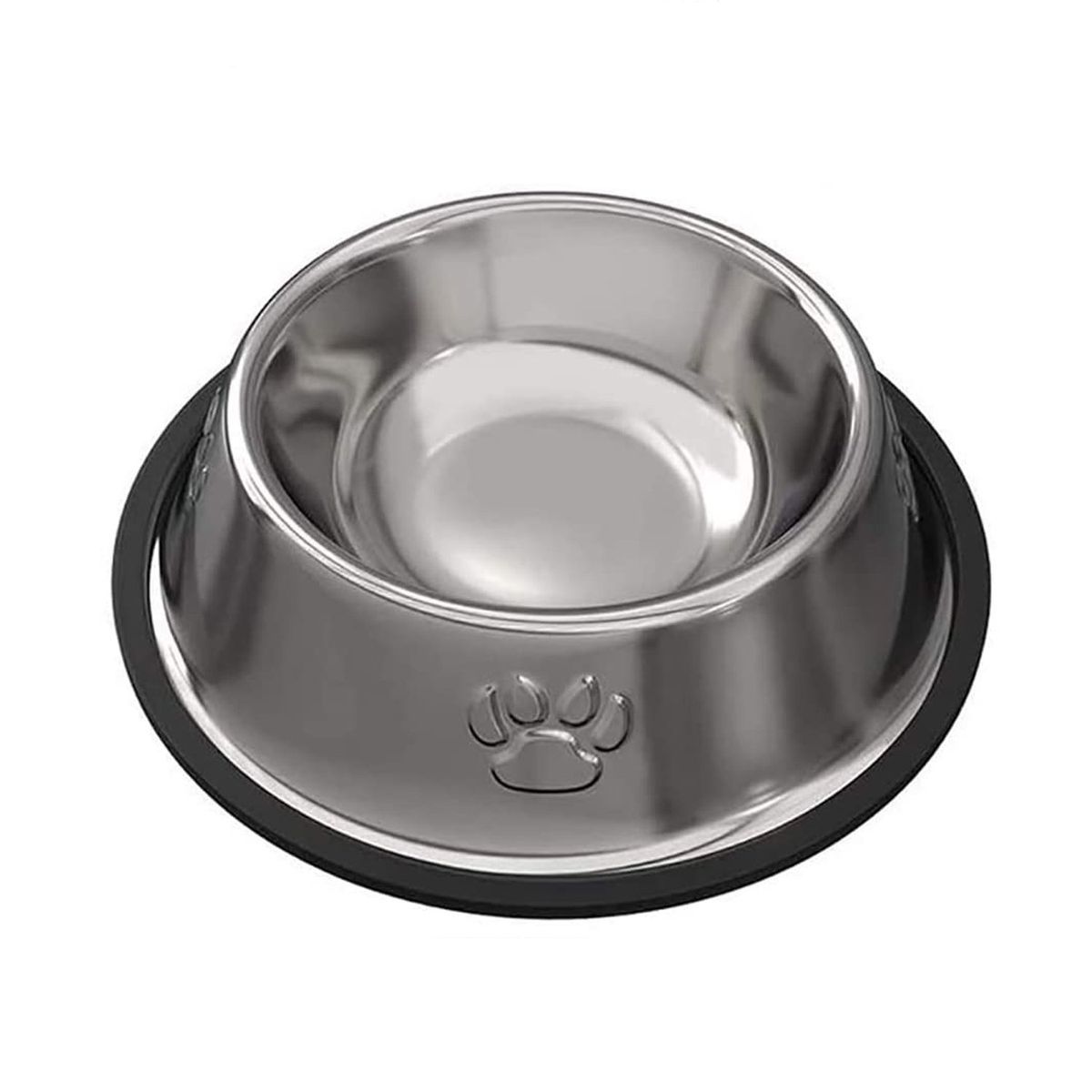 IMPORTCLICK - Plato Acero Inoxidable Antideslizante Mascotas Perro - Gato 30 CM - Negro Grafito