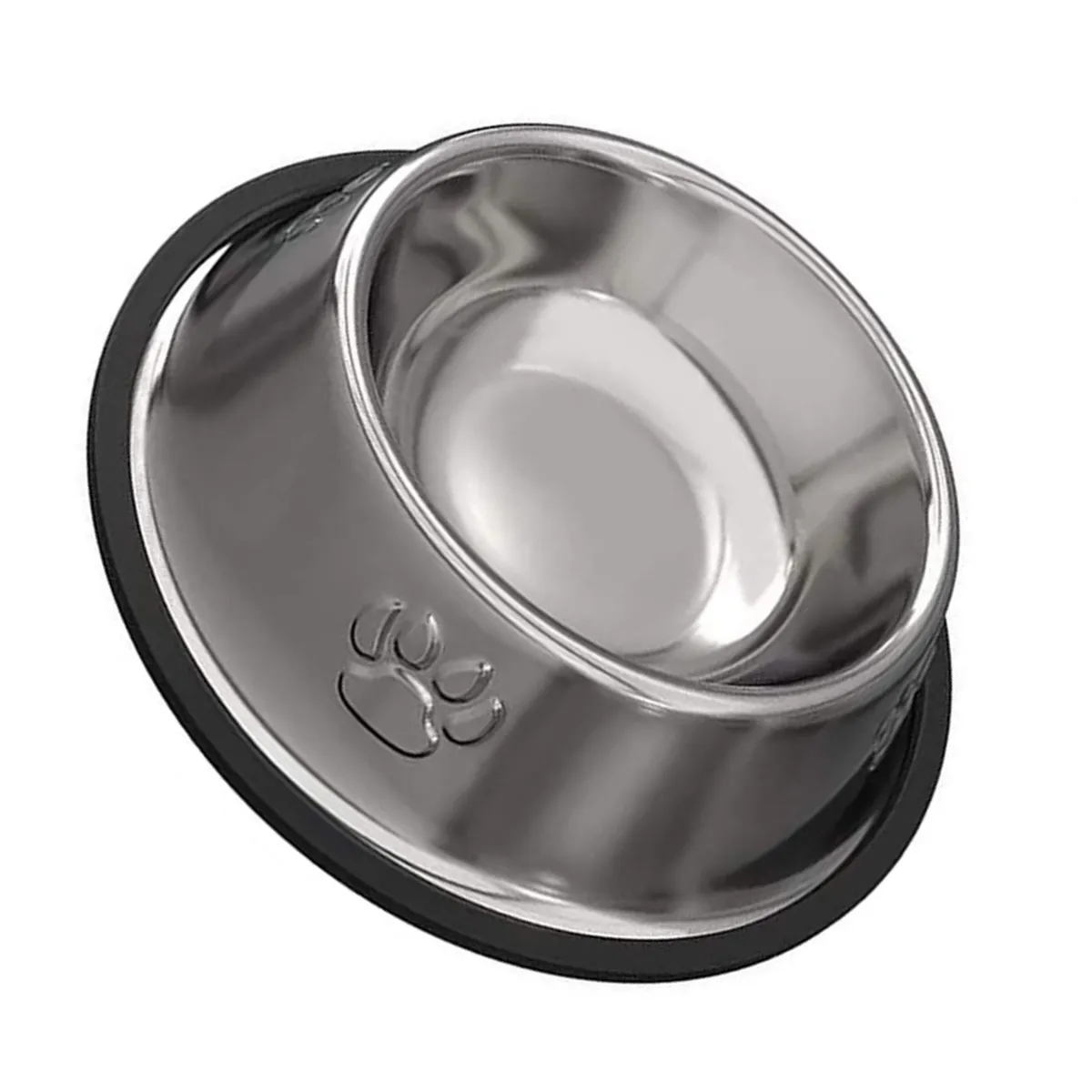 IMPORTCLICK - Plato Acero Inoxidable Antideslizante Mascotas Perro - Gato 30 CM - Negro Grafito