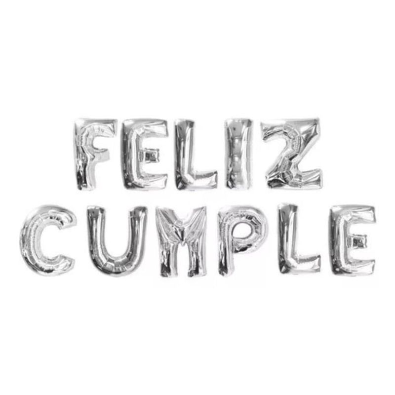 GENERICO - Globo Feliz Cumple - Plateado - Letras