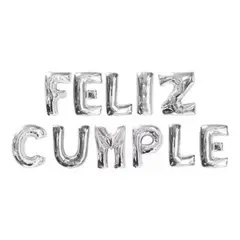GENERICO - Globo Feliz Cumple - Plateado - Letras
