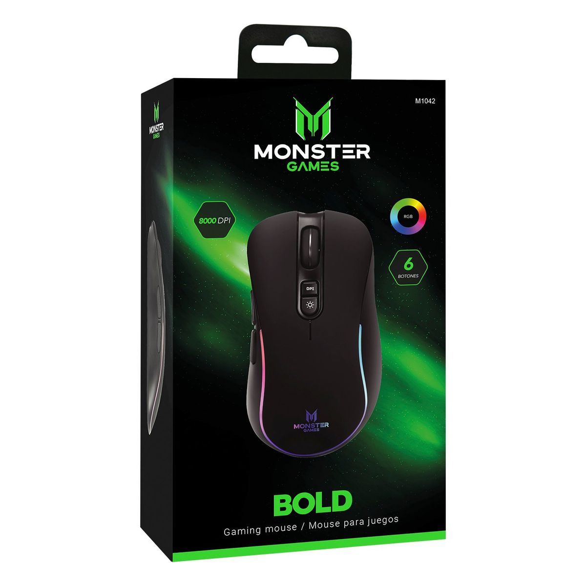 MONSTER GAMES - M1042 MOUSE GAMER MONSTER BOLD Open box