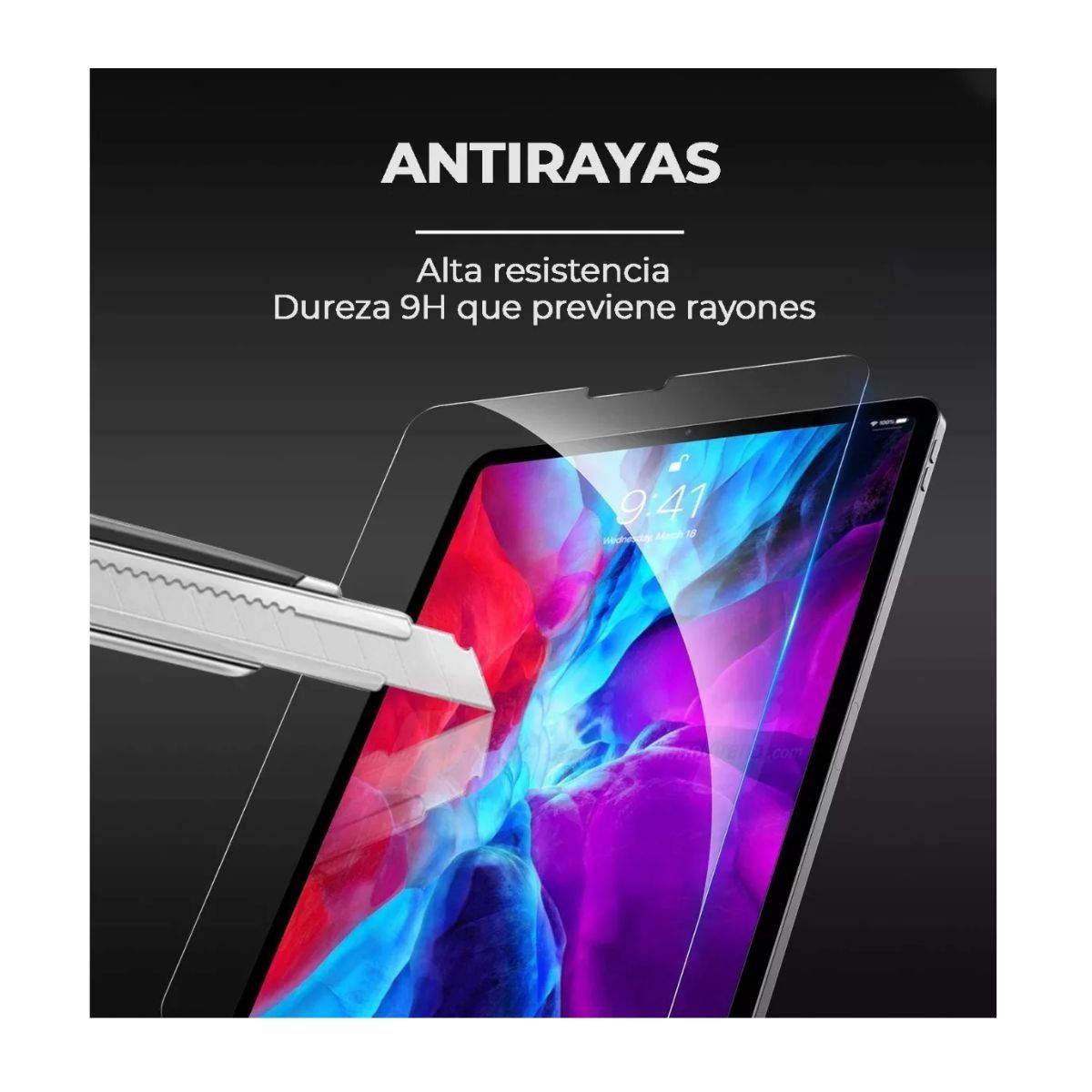 NUGLAS - Lamina de Vidrio Templado para iPad Pro 12.9 Nuglas Resistente