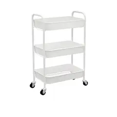 OEM - Carrito Organizador Metal 3 Niveles Cocina Blanco