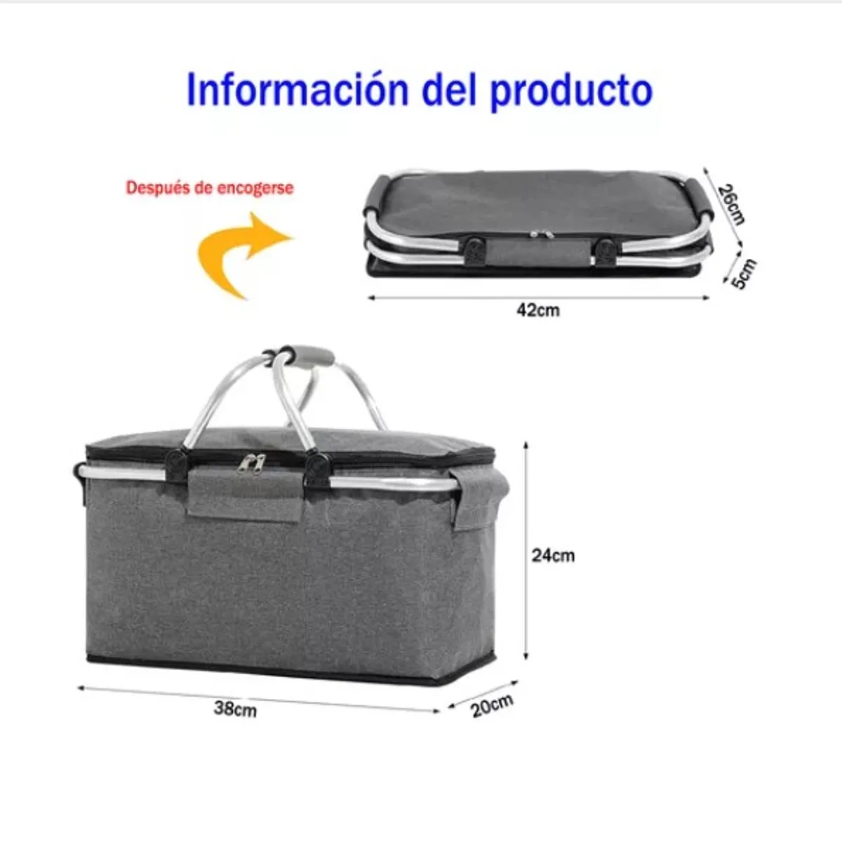 ESHOPANGIE - Canasta Picnic Cooler Bolso Térmica Plegable Portátil