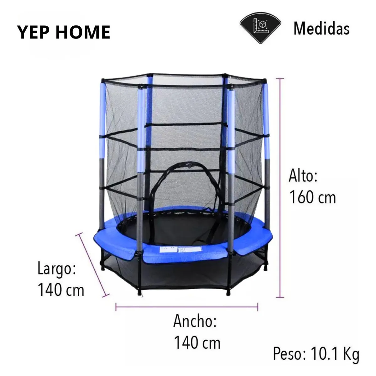 Cama Elástica 1.4m Saltarina Trampolin Niños - Azul, marca YEP S - Foto 2
