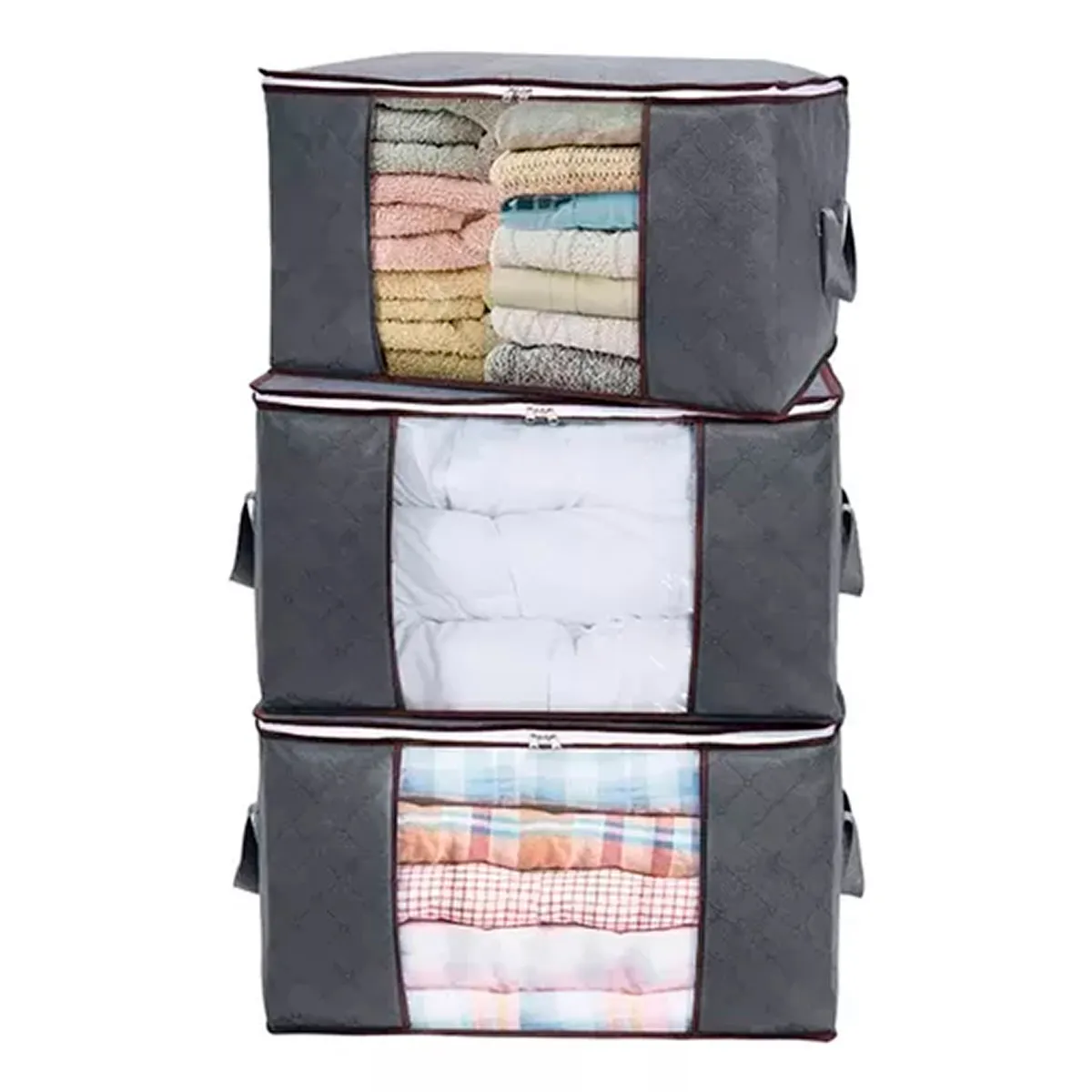 ESHOPANGIE - Pack 3 Bolsas Organizador Almacenamiento De Ropa / Mantas