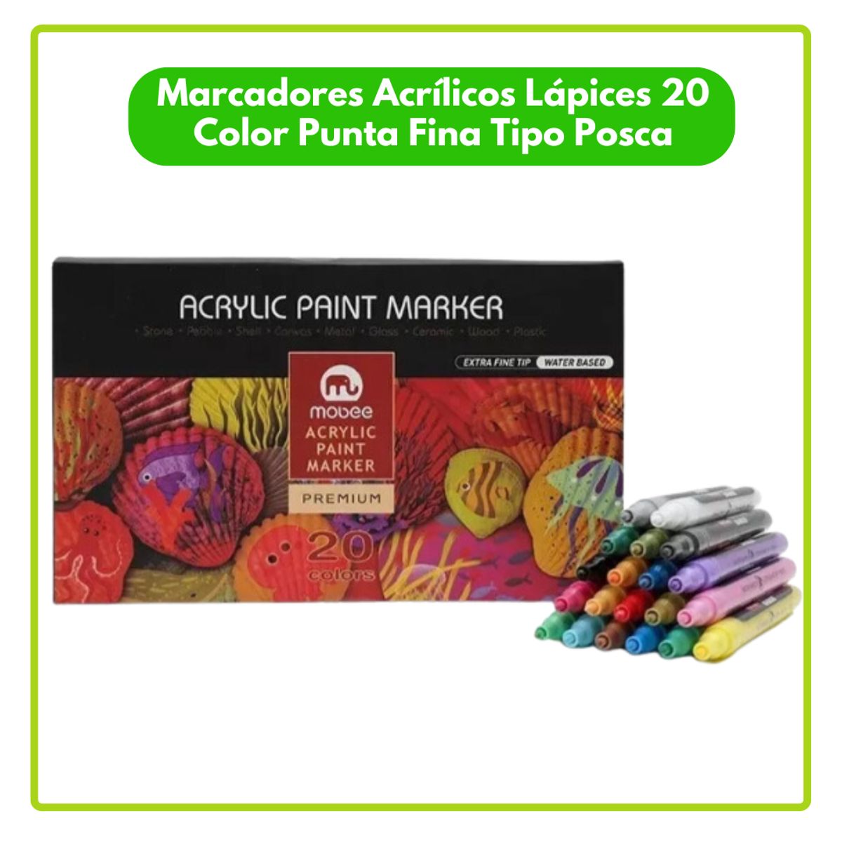 GENERICO - Marcadores Acrílicos Lápices 20 Tipo Posca OB7