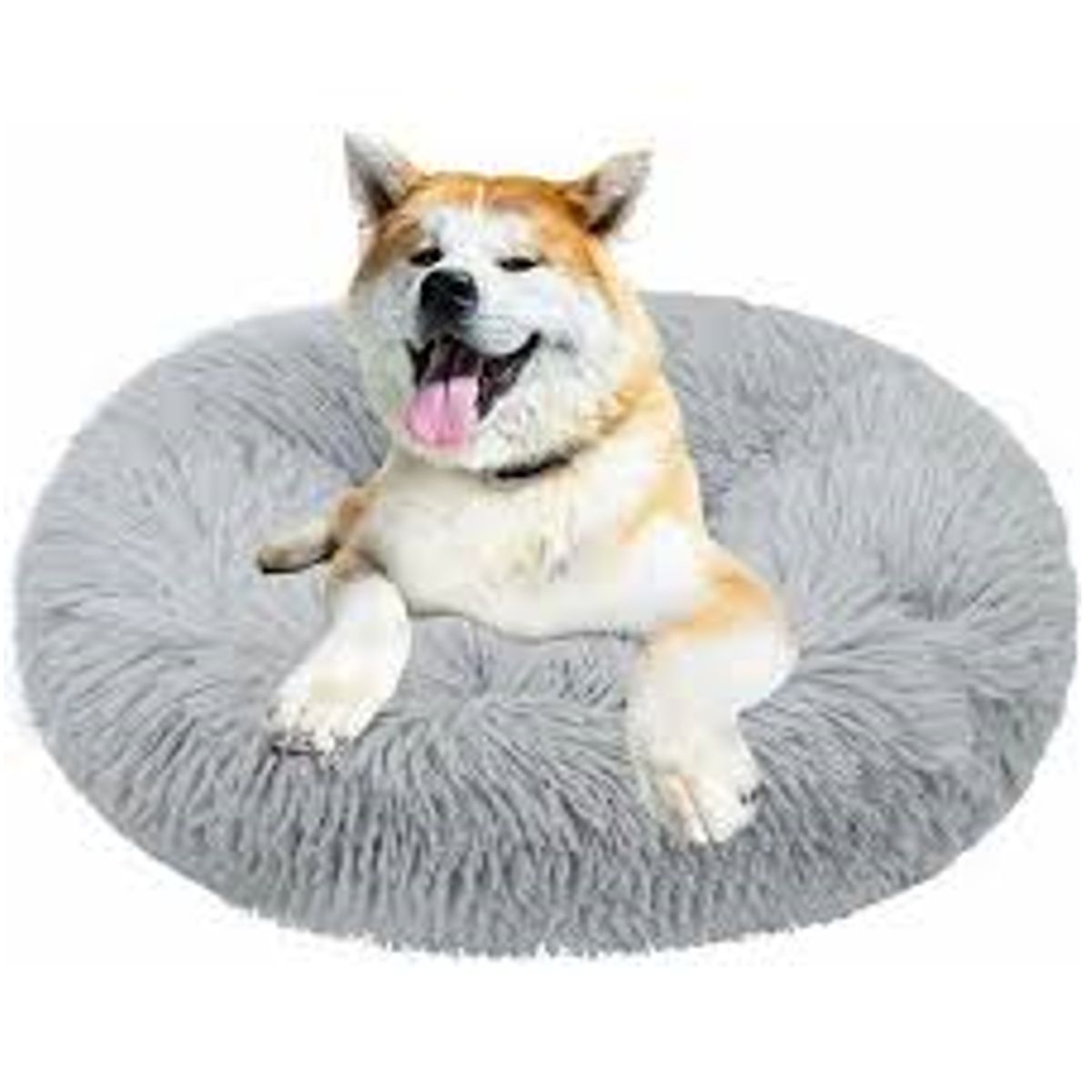 MASCO TODO - Cama Antiestrés Felpa para Mascotas Perros Gatos 60cm Gris