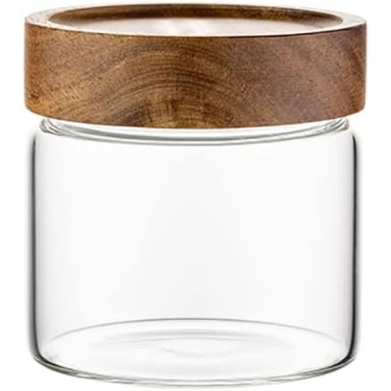ALLEGRA - Frasco de Vidrio Borosilicato Con Tapa Madera 500ml