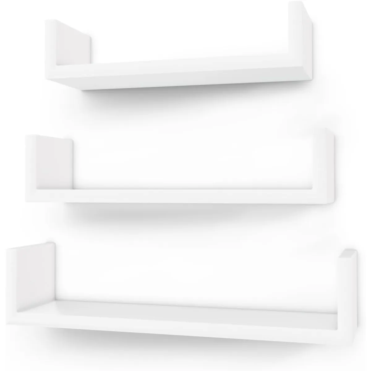 SPACEZAT - Set 3 Estantes Repisa Pared Corchete Blanco Arendal