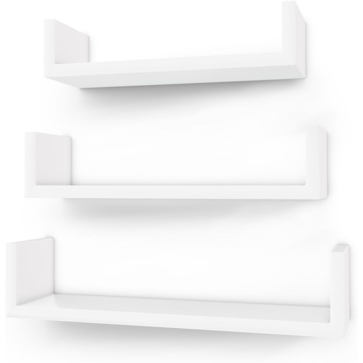 SPACEZAT - Set 3 Estantes Repisa Pared Corchete Blanco Arendal