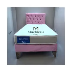 GENERICO - CAMA CAPITONE PALO-ROSA 15P EN FELPA